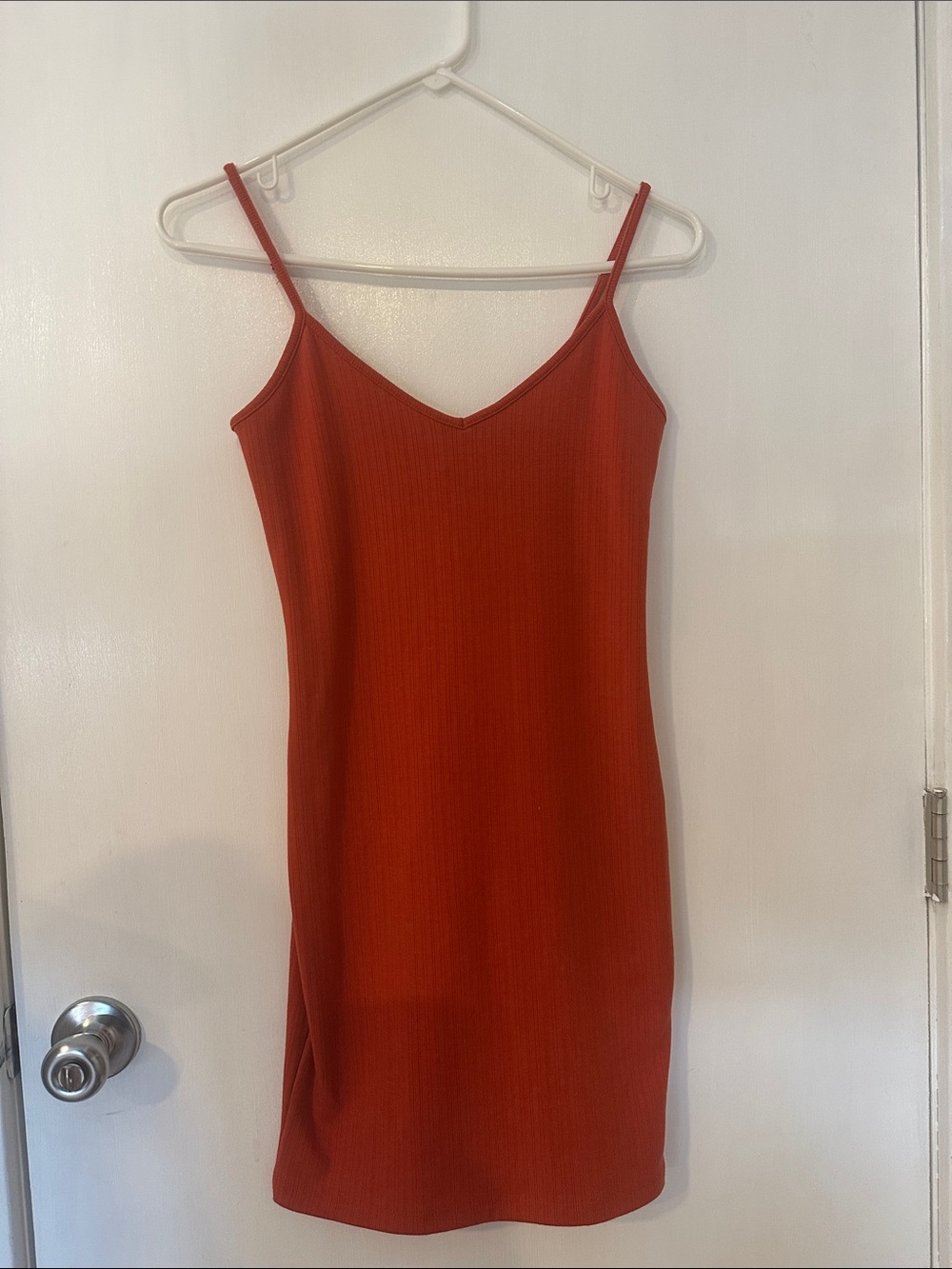 Forever 21 Red Ribbed Midi Slip Dress